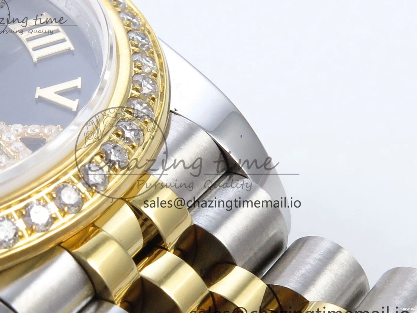 JARF 904L YG Diamonds SS Jubilee Edition Gray 278383RBR Roman 1:1 Best 31 on Steel Bracelet DateJust Dial HZ2236 0502